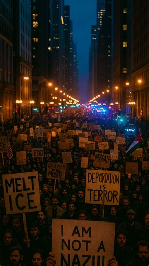 ✊ The streets of Chicago are alive with the sounds of dissent. This powerful footage from September 30, 2025, shows a massive crowd marching through downtown, their voices united in protest. ✊ 🏙️ This unfolds in Downtown Chicago, Illinois. 🏙️ 📣 In essence: Thousands of demonstrators took to the streets, filling the urban canyon with a sea of signs and a chorus of chants. The protest, held at dusk, was a direct response to the Trump administration's immigration policies, particularly the incre