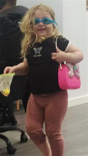 3 year has never watched Barbie but this is her impersonation of Barbie .....maybe drunk Barbie