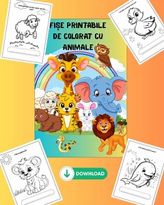 Fișe Printabile De Colorat Cu Animale | Joc Educativ Interactiv Pentru Copii, Produs Digital ,varianta în Română, PDF Instant - Etsy UK