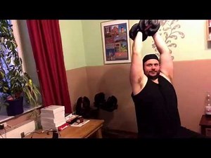 Seated triceps press exercise guide Bowflex dumbbell workout at home