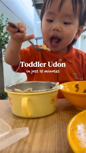 Dings on Instagram: "Those days ⏰ here’s my go-to toddler friendly udon soup on days that I’m rushing for life (yes, I’ve gone back to work and some days when everything is urgent…) — my handy freezer stash of washed and chopped ingredients into a warm comforting bowl for the little belly ❤️ A very important note to cut up the Fishball’s before serving because it’s a choking hazard. I usually roughly chop them up into wedges with the cooking spatula. Happy cooking!!"