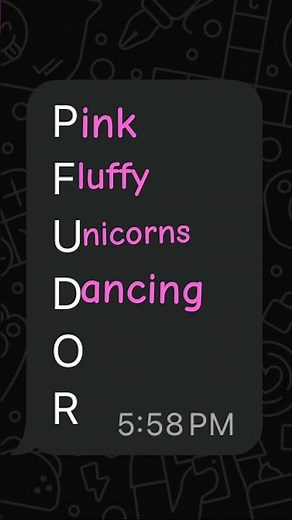 Pink fluffy unicorns dancing on rainbows￼