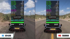 游戏帧数测试：i5-12400F vs R5-5600X