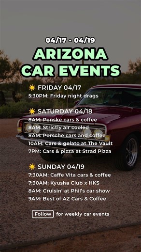 The BEST car events happening in Scottsdale this weekend #carsandcoffee #arizona