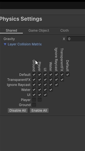 Unity: colliders que no chocan (Layer Collision Matrix + Rigidbody)
