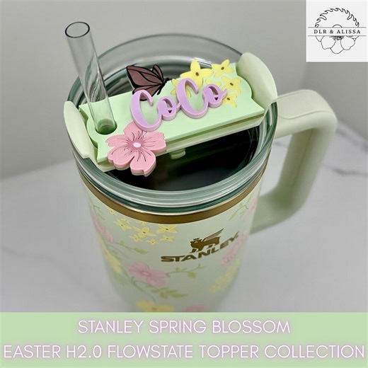 Stanley Spring Blossom Topper Collection, Personalized Tumbler Lid, Stanley Cup Accessories Name Plate, Stanley Easter Topper - Etsy