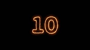 Futuristic counting down from ten to zero. Numbers animated for intros and explosive event openings