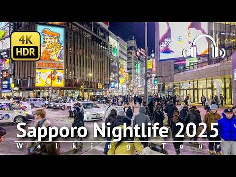Sapporo Nightlife in Susukino 2025 Walking Tour [4K/HDR/Binaural]