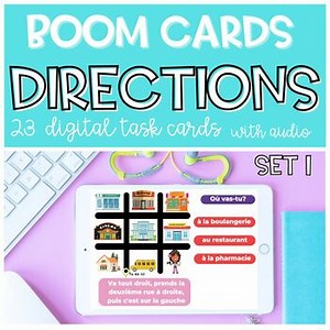 Directions In French - in Town BOOM CARDS | En ville | DELF Digital Learning