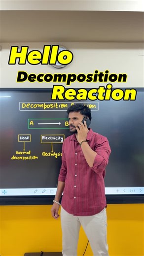 Ankit Upadhyay on Instagram: "Decomposition Reaction made simple for the CBSE Class 10 Board Exam ✨ On AU Magic, I explained how a single compound breaks down through three key pathways: 🔥 Thermal Decomposition 💡 Photodecomposition ⚡ Electrolytic Decomposition Crystal-clear concepts + NCERT-based examples = full-marks preparation! Perfect for your Class 10 Chemistry revision before boards. 📘🔥 Watch, learn, and score like a topper with AU Magic ✨ #aumagic #cbseclass10 #decompositionreaction #