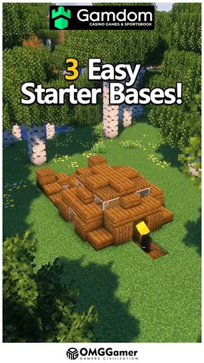 OMGGamer on Instagram: "🏠 3 Easy Starter Bases in Minecraft Kickstart your survival world with these 3 simple yet stylish starter base designs! 🌿💡 Perfect for beginners who want both safety and creativity from day one. ⛏️🔥 #MinecraftBuilds #StarterBase #SurvivalMinecraft #MinecraftIdeas #EasyBuilds #MinecraftCreations #BaseDesign"