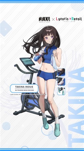 【Costume Introduction】 Introducing the costume of Takina Inoue! 👗 ◆Costume Name DA Training Wear (Second) Claim Takina Inoue's new costume via the collaboration event mission challenges after obtaining her! ✨ ◆Event Period 📅 2/19 05:00 ~ 3/12 04:59 (UTC 9) #NIKKE #NIKKETakina #LycoReco #NIKKExLycoris