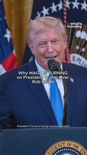 What's Trending on Instagram: "President Trump is facing rare backlash from within his own party after dismissing the tragic murder of director Rob Reiner and his wife as a byproduct of "Trump Derangement Syndrome," a move many conservatives are calling hypocritical. ⁠ ⁠ Prominent allies, including Rep. Marjorie Taylor Greene and Charlie Kirk’s producer, have condemned the remarks, contrasting Trump's mockery with Reiner's own "grace and compassion" when he denounced the assassination of conserv