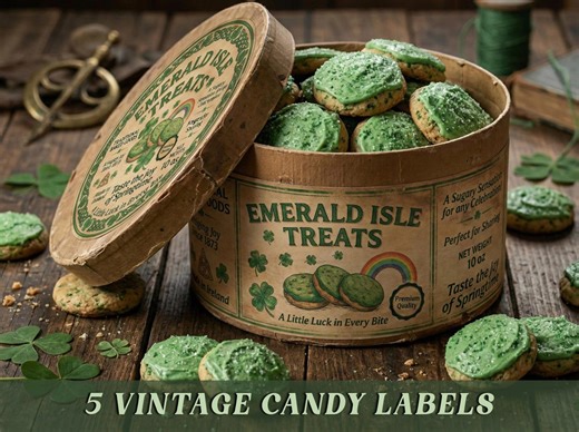 Vintage St Patrick’s Day Cookie Labels, Printable Irish Bakery Gifts Tags, Retro Food Packaging - Etsy