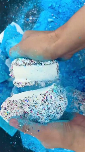 Glittery Pasted Blocks . #asmr #gymchalk #satisfying #oddlysatisfying #viral