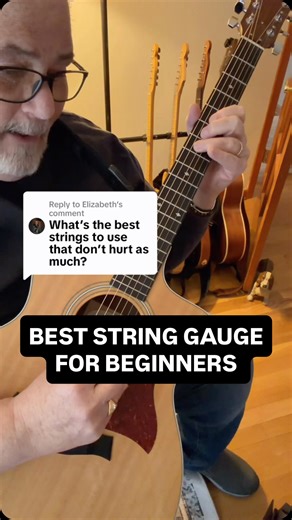 Best Guitar String Gauges for Beginners (Acoustic & Electric) Confused about guitar string gauges? In this beginner guitar lesson, I explain the best string gauges for beginners on both acoustic and electric guitar, why lighter strings are easier on your fingers, and how the right gauge helps you build strength, avoid frustration, and progress faster. If you’re learning guitar or trying to teach yourself guitar, this will save you time and pain. #guitarforbeginners #learningguitar #howtolearngui