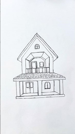 How to Draw a Simple House | Quick Sketch #drawing #sketch