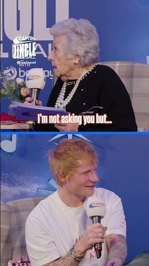 Ed Sheeran and Grime Gran share a cheeky smooch backstage at #CapitalJBB