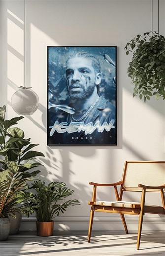 Timeless Drake Iceman Poster | Album Art Hip Hop Wall Decor | Cold Blue Rap Music Aesthetic Print | Modern Room Decor Fan Gift - Etsy