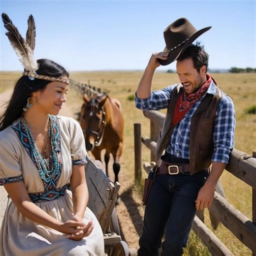 "They Sent an Apache Girl to the Cowboy as a Joke — Months Later, She Wore His Last Name A single gunshot split the Montana night, and Logan Dale knew the war for his land had already begun. By dawn, three men from town came smiling—banker, merchant, land speculator—and left a Native woman in the dust like a cruel joke meant to break him. But she didn’t bow. She watched. Measured. Calculated. Her name was Ayana. And she knew why they wanted his ranch. Gold. Buried where Logan’s fences met her pe