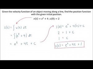 Initial Condition Velocity and Acceleration Examples