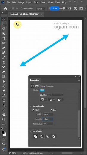 How to draw an arrow in Photoshop #photoshop #tutorial #cgian