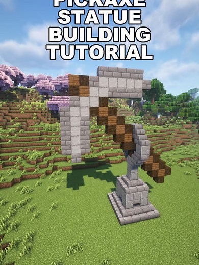PICKAXE STATUE BUILDING TUTORIAL IN MINECRAFT