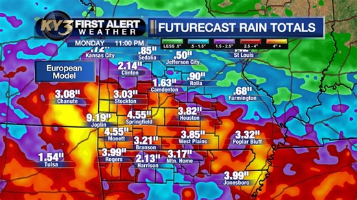 The long-range models continue to forecast hefty rain amounts this weekend. | KY3 Weather