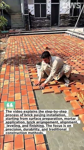 Traditional Brick Paving Installation | Manual Red Brick Flooring Process
