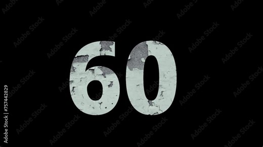 Number 60 with fire and ashes with alpha channel, sixty, numberology