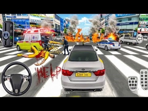 New sedan kia k900 Car crashed in city Road driving–3d driving class simulator 2025#cardriving