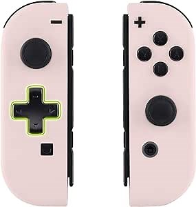 eXtremeRate Cherry Blossoms Pink DIY Housing (D-Pad Version) with Full Buttons for Joycon Handheld Controller, Replacement Shell Case for Nintendo Switch & Switch OLED [Only the Shell, NOT the Joycon]