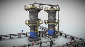 Industrial Vertical Vessel PBR Game Ready - Buy Royalty Free 3D model by en3my71