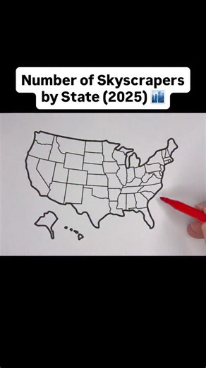 USA In A Map | Number of Skyscrapers by State (2025) #usa #unitedstates #map #geography #states | Instagram