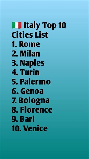 Italy’s Best Cities Ranked (Travel Guide 2026) #trading #facts #shorts #travel#city