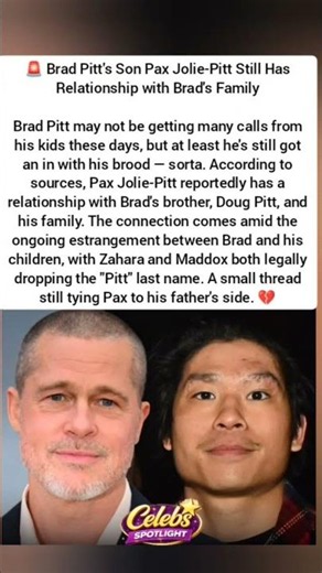 Brad Pitt's Son Pax Still Has Relationship with Brad's Family – Despite Sibling Estrangement