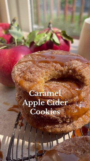 Apple Cider Cookies with Caramel for Fall Celebrations