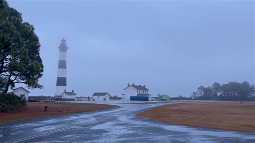15K views · 1.5K reactions | Good Morning from OBX Sunrise I’m here at Bodie Island Lighthouse It is foggy and raining 45 degrees 1/19/25 | OBX Sunrise | Facebook