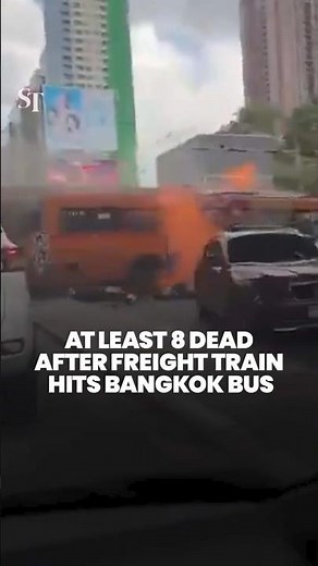 At least 8 dead after freight train hits Bangkok bus near Makkasan Station