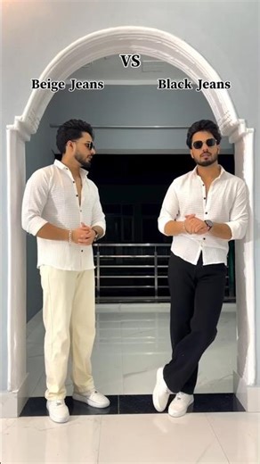 Beige jeans vs Black jeans|| #fashion #comparison #outfitideas