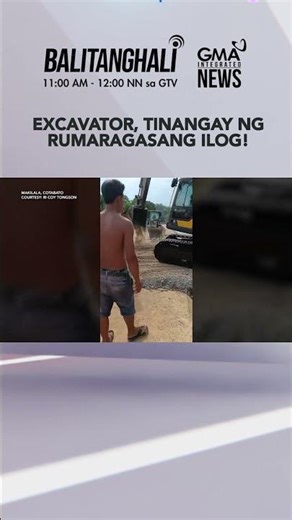 Excavator na gamit sa ginagawang flood control project sa Makilala, Cotaba... #shorts | Balitanghali