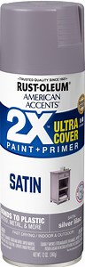 Silver Lilac, Rust-Oleum American Accents 2X Ultra Cover Satin Spray Paint-329205, 12 oz