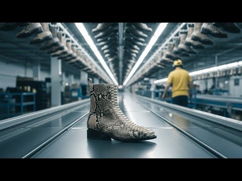 Inside the Premium Footwear Facility – (Full Process) How Python Skin Becomes Bespoke Boots
