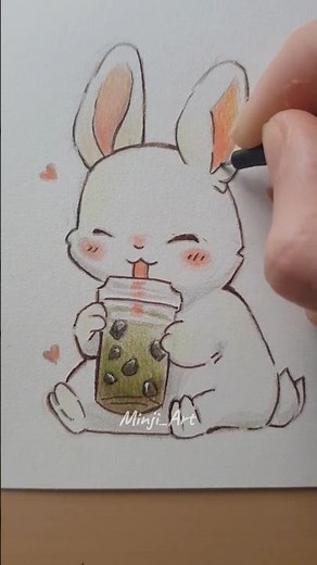 comment dessiner un lapin mignon [ How to draw a cute rabbit] #art #drawing #dessin #lapin #rabbit