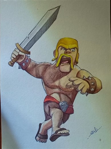 Barbarian (coc)🔥🌚#drawing #fyp #coc #art #foryoupage