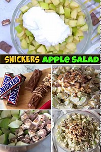SNICKERS APPLE SALAD - So easy to make and always such a huge hit with everyone! Full Recipes HERE ➡️ http://bit.ly/30IpHtk . | Kitchen Fun With My 3 Sons