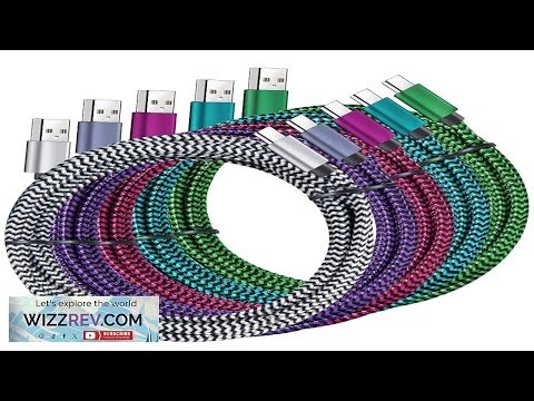 USB Type c Cable 5 Pack (6FT) Nylon Braided USB C Cables