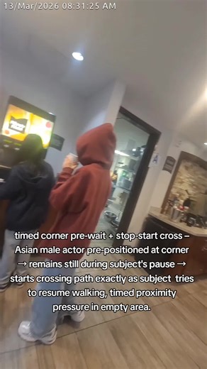 timed corner pre-wait motion-triggered cross-path intercept using civilian cutout