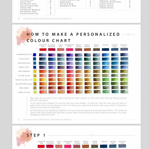 Watercolor mixing can be a real struggle for newcomers. Get our free cheat-sheets and reference charts to fast-track your way to becoming a color mixing pro. Save yourself the frustration of endless hours of testing, and the extra paint and paper! | ArtTutor.com