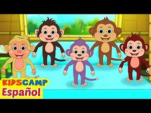 Cinco Monitos Saltando En La Cama | Rimas Y Canciones Infantiles | Campo Infantil